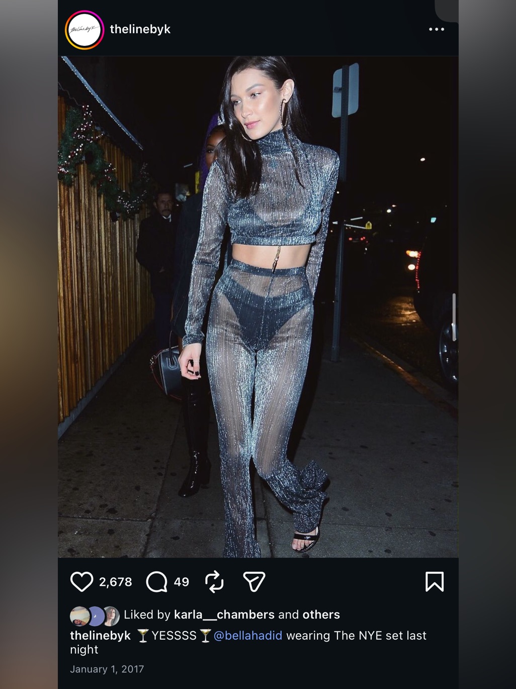 Rare The Line By K Sheer Metallic Silver Crop Top & High-Waist Pants Nye Set — image 4 of 8